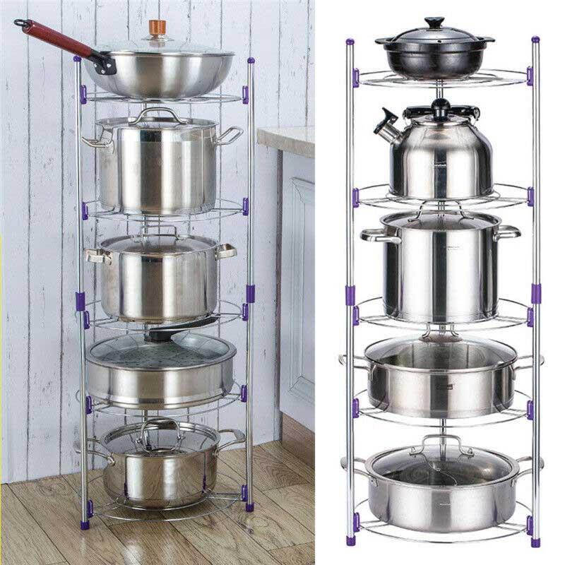 Super Pot Stand 5 Layer Kitchen Pot Organizer || সুপার পট স্ট্যান্ড ৫ স্তরীয় রান্নাঘর পট অর্গানাইজার - Image 3