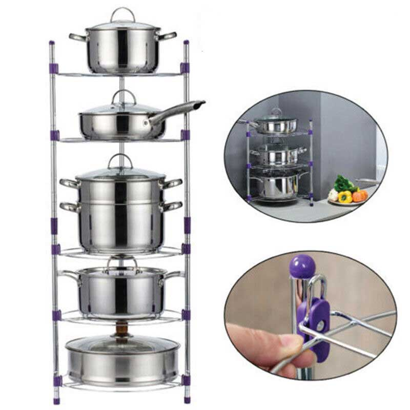 Super Pot Stand 5 Layer Kitchen Pot Organizer || সুপার পট স্ট্যান্ড ৫ স্তরীয় রান্নাঘর পট অর্গানাইজার - Image 4